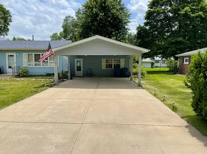 after pressure washing service on concrete driveway at a residence near columbia il